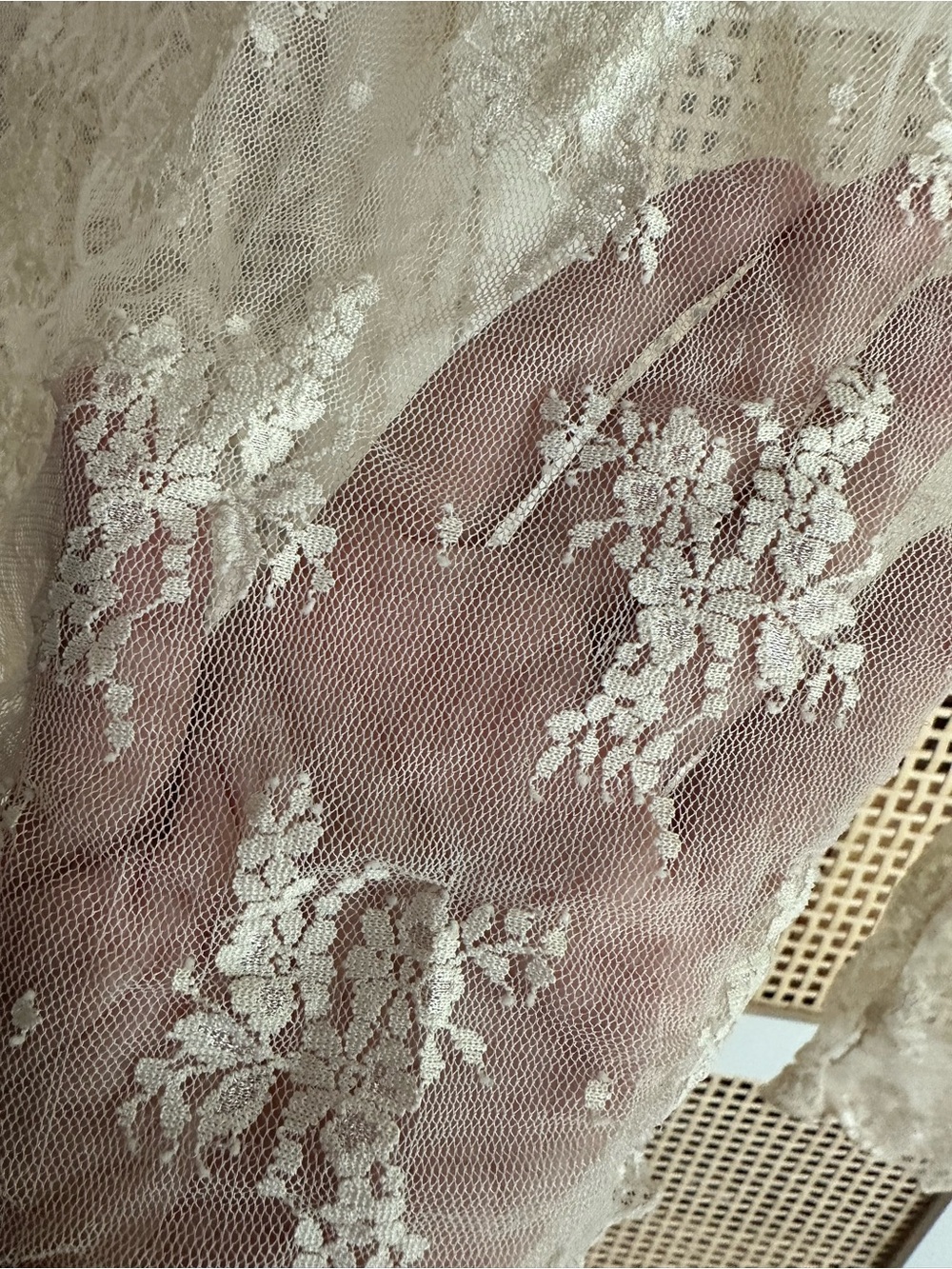 Free People Sheer Floral Lace Long-Sleeve Top in Cream - Picture 2 of 3